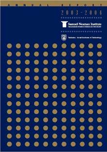 Annual Report 2003-2004 Samuel Neaman Institute