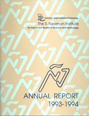 Annual Report 1993-1994 Samuel Neaman Institute