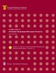 A first look at Internet Business Methods Patents, Science, Technology and the Economy Program (STE) - Working Papers Series STE-WP-12