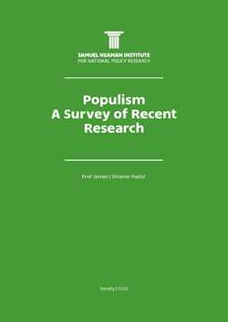 Populism -  A Survey of Recent Research
