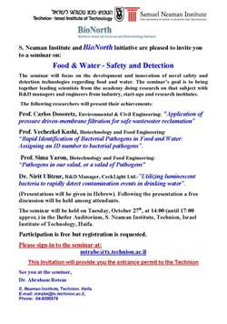 Bio-North seminar about Food & Water – Safety and Detection