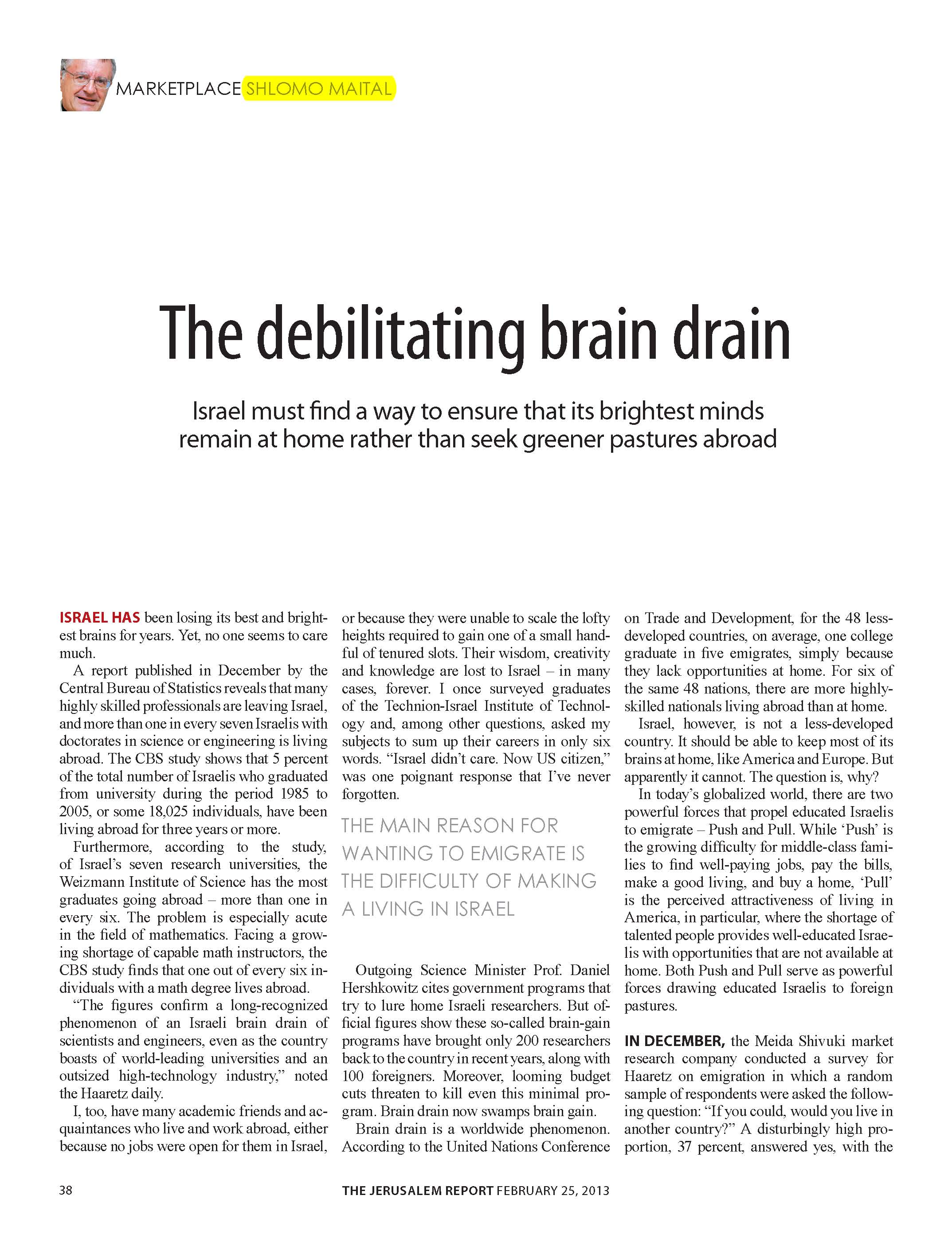 The debilitating brain drain