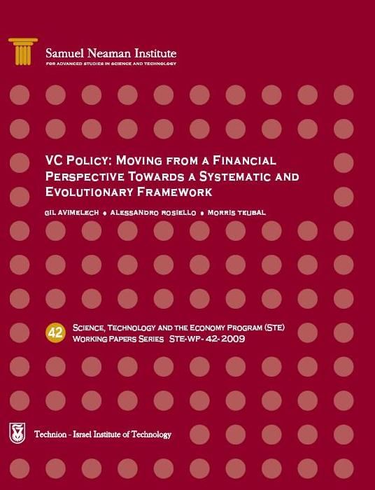 VC Policy: Moving from a Financial Perspective towards a Systemic and Evolutionary Framework (STE-WP-42)