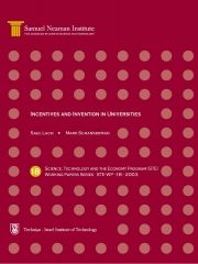 Incentives and Invention in Universities, Science, Technology and the Economy Program (STE) - Working Papers Series STE-WP-18-2003