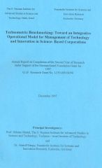 Technometric Benchmarking: Towards an Interactive Operational Model for Management of Technology and Innovation in Science-Based Startups, Selected Re