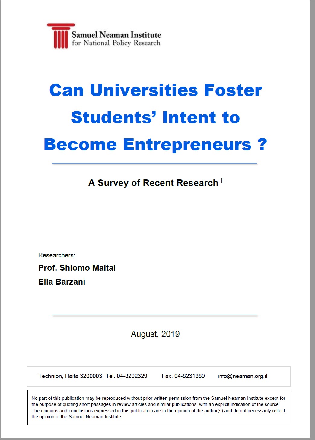 האם אוניברסיטאות יכולות לקדם שאיפות של סטודנטים להיות יזמים?