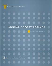 Annual Report 2002-2003 Samuel Neaman Institute