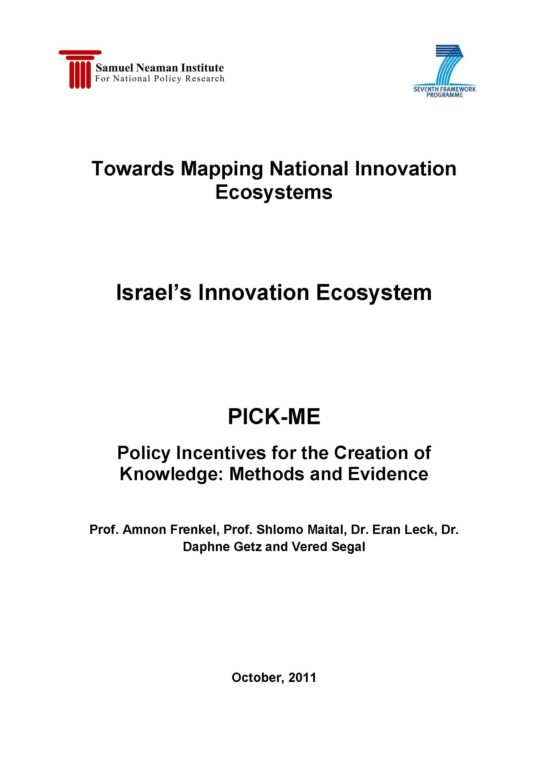 Towards Mapping National Innovation Ecosystem: Israel